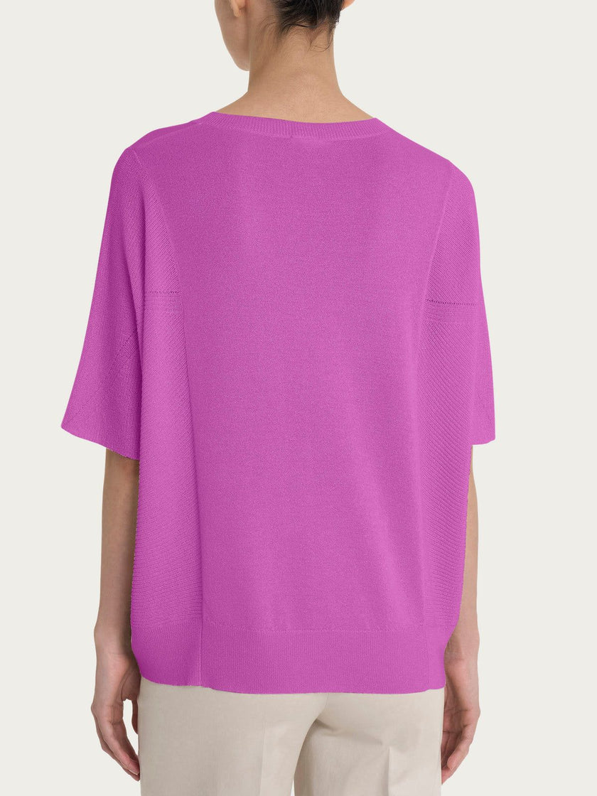 Maglia con scollo a V in Crêpe Lurex RAGNO