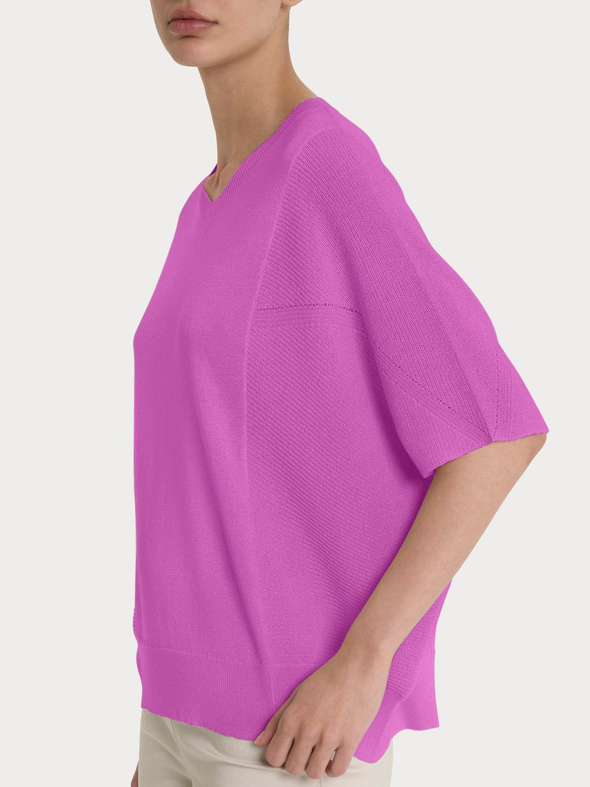 Maglia con scollo a V in Crêpe Lurex RAGNO