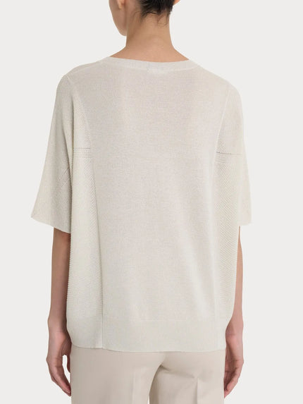 Maglia con scollo a V in Crêpe Lurex RAGNO
