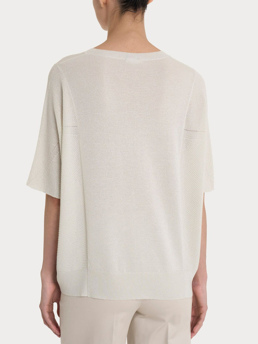 Maglia con scollo a V in Crêpe Lurex RAGNO