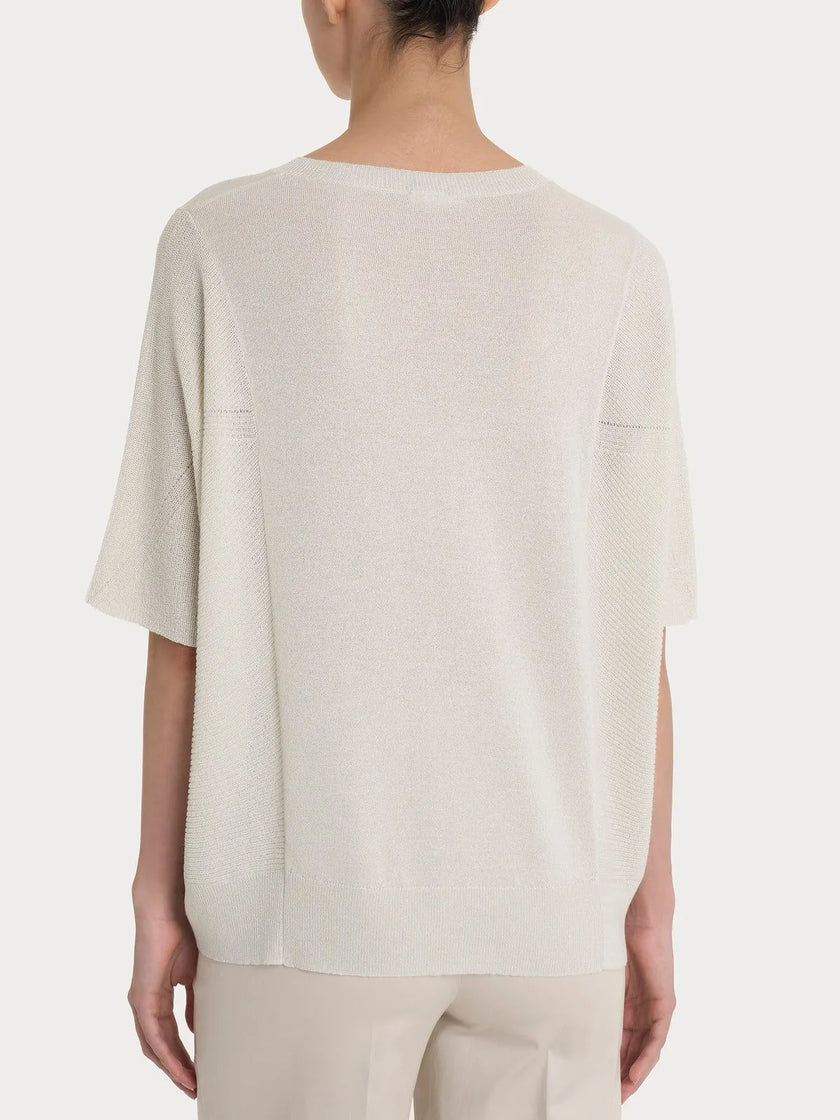 Maglia con scollo a V in Crêpe Lurex RAGNO