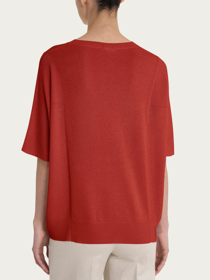 Maglia con scollo a V in Crêpe Lurex RAGNO