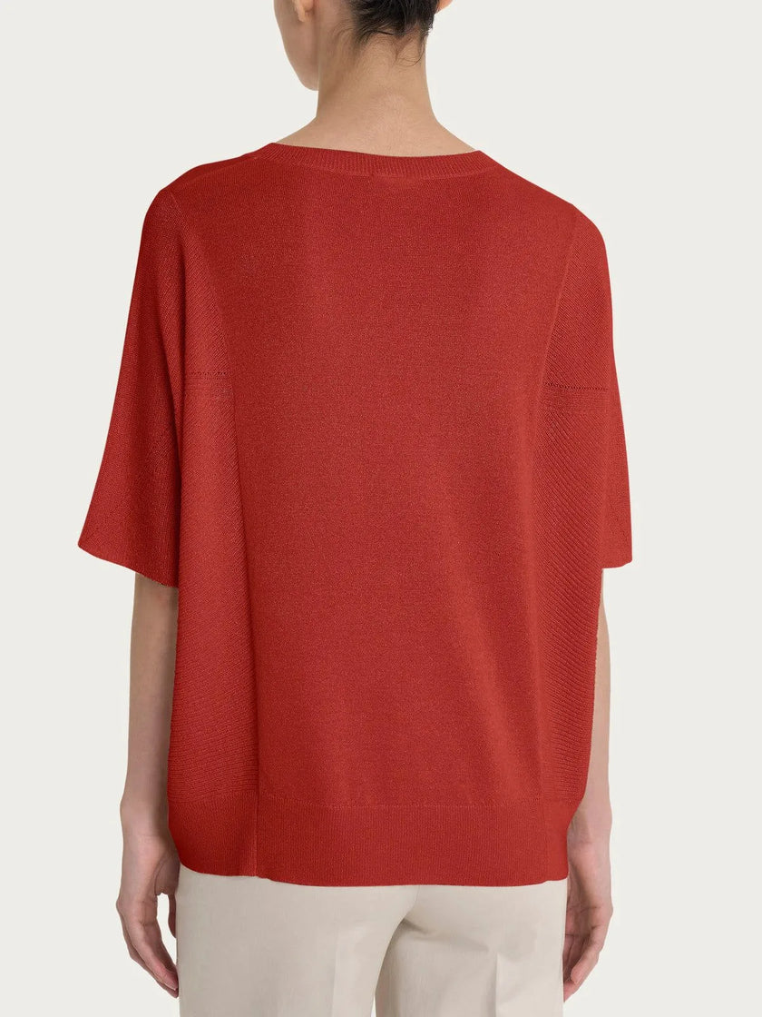 Maglia con scollo a V in Crêpe Lurex RAGNO