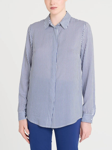 Camicia con stripes e manica lunga in Ecoseta RAGNO