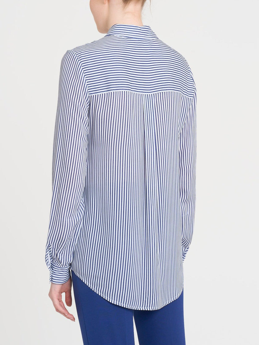 Camicia con stripes e manica lunga in Ecoseta RAGNO