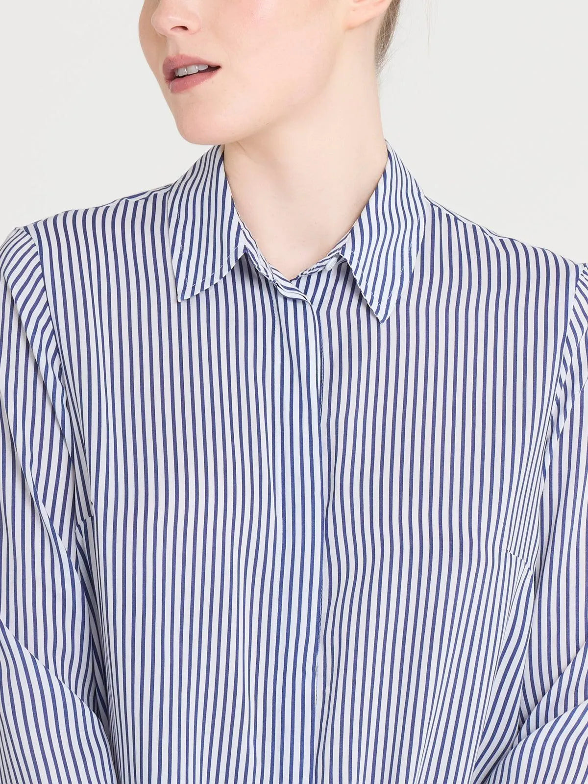 Camicia con stripes e manica lunga in Ecoseta RAGNO