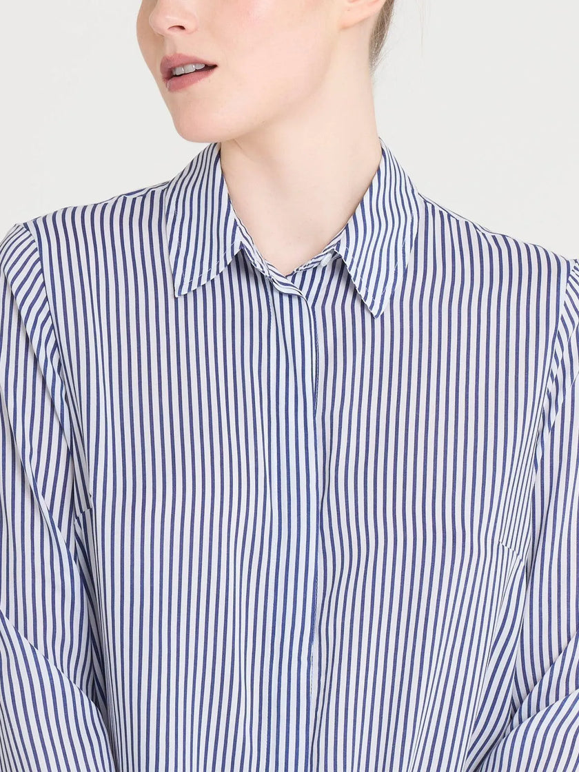 Camicia con stripes e manica lunga in Ecoseta RAGNO