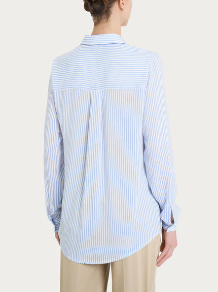 Camicia con Stripes e Manica Lunga in Ecoseta