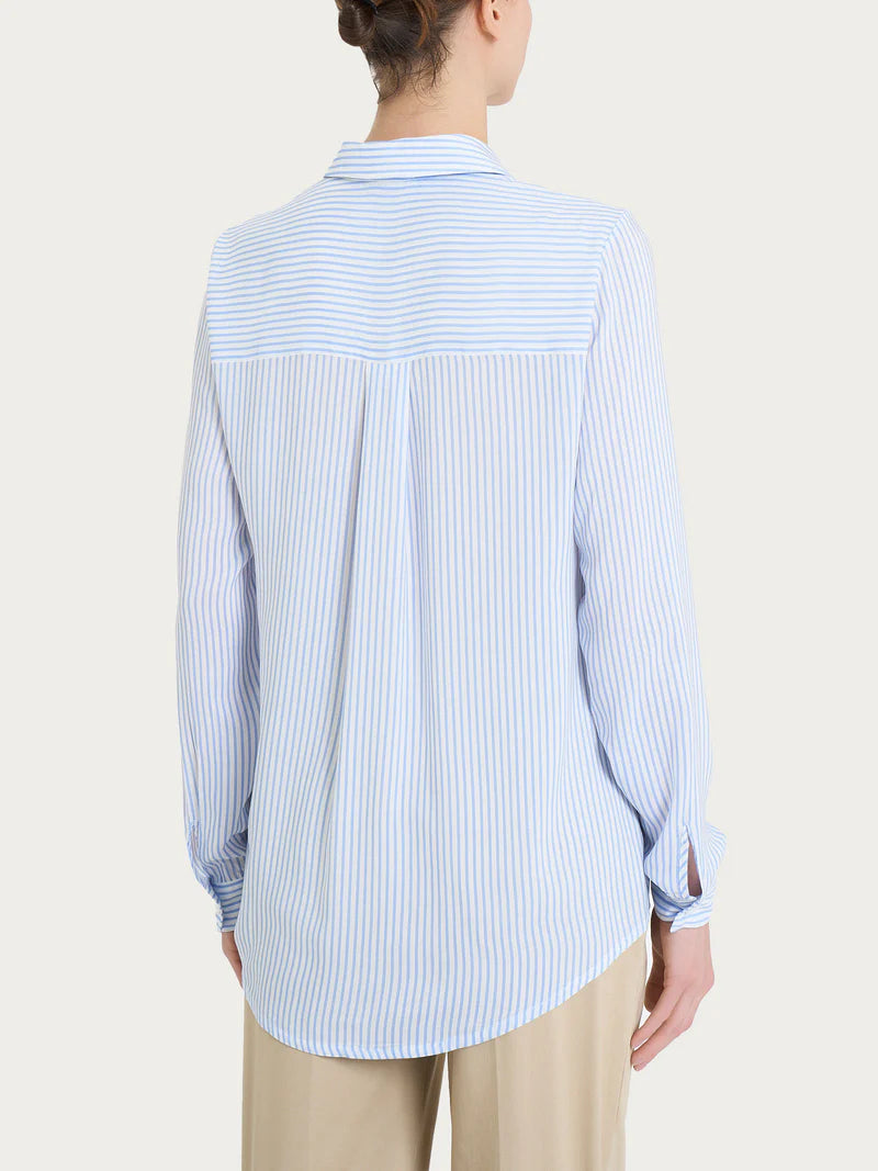 Camicia con stripes e manica lunga in Ecoseta RAGNO