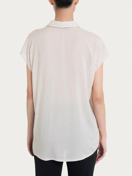 Camicia con Dots e Manica Corta a Kimono in Ecoseta