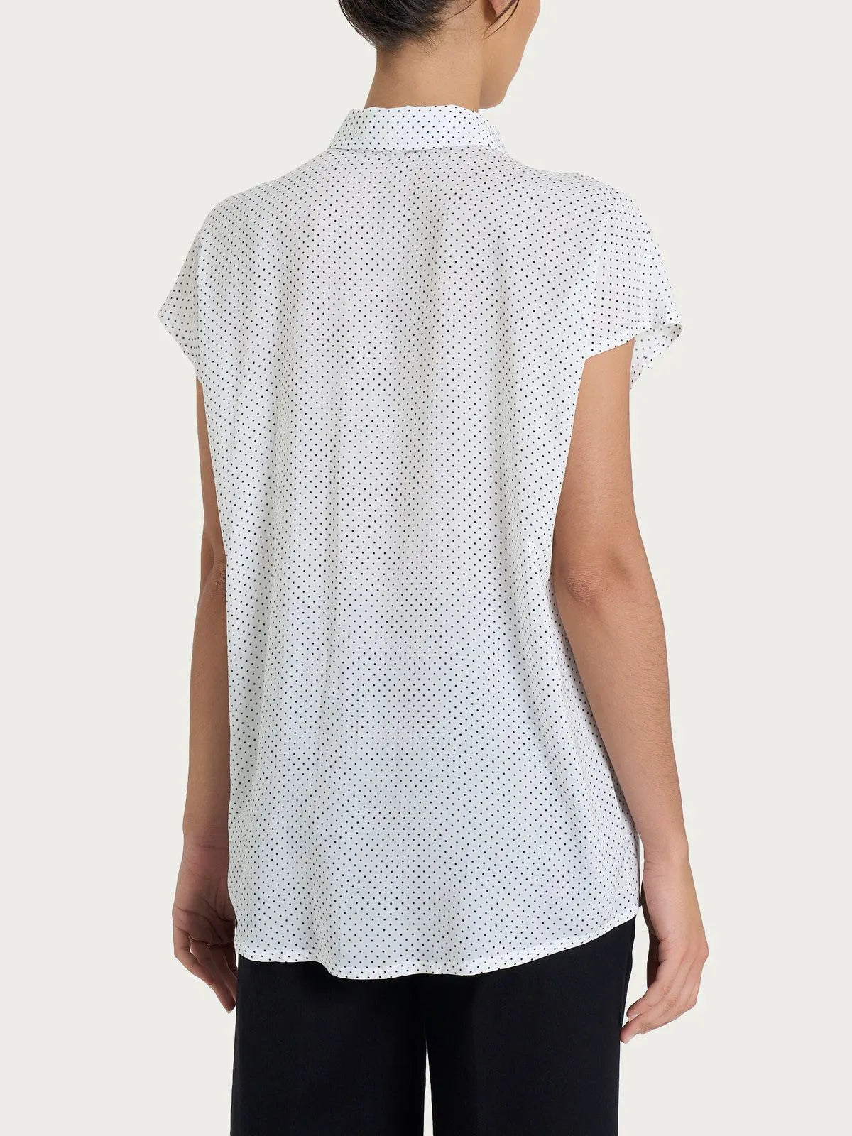 Camicia con Dots e Manica Corta a Kimono in Ecoseta RAGNO