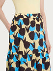 Gonna lunga con macro tulips pattern in Ecoseta RAGNO
