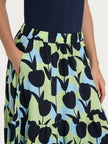 Gonna lunga con macro tulips pattern in Ecoseta RAGNO