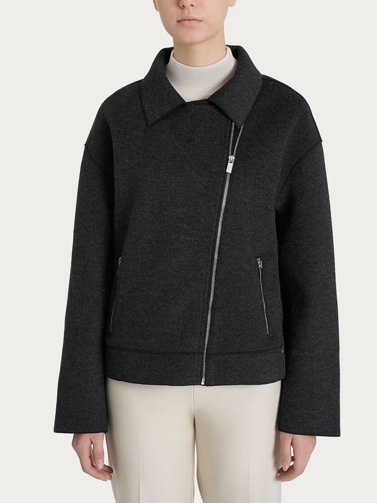 GIUBBINO DQ61KZ MODELLO CHIODO CON ZIP LATERALE