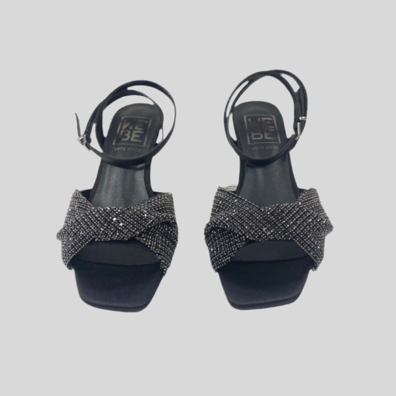 Sandalo aperto con tacco basso e strass WEBE