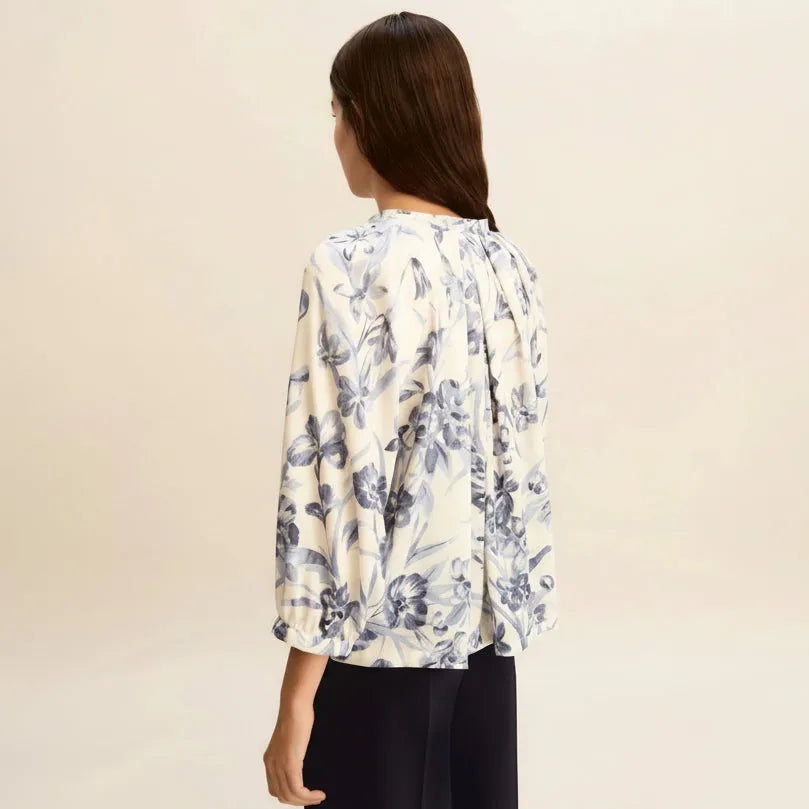 Blusa eden a fantasia con scollatura v EMME MARELLA — vista retro/laterale | WEMAX