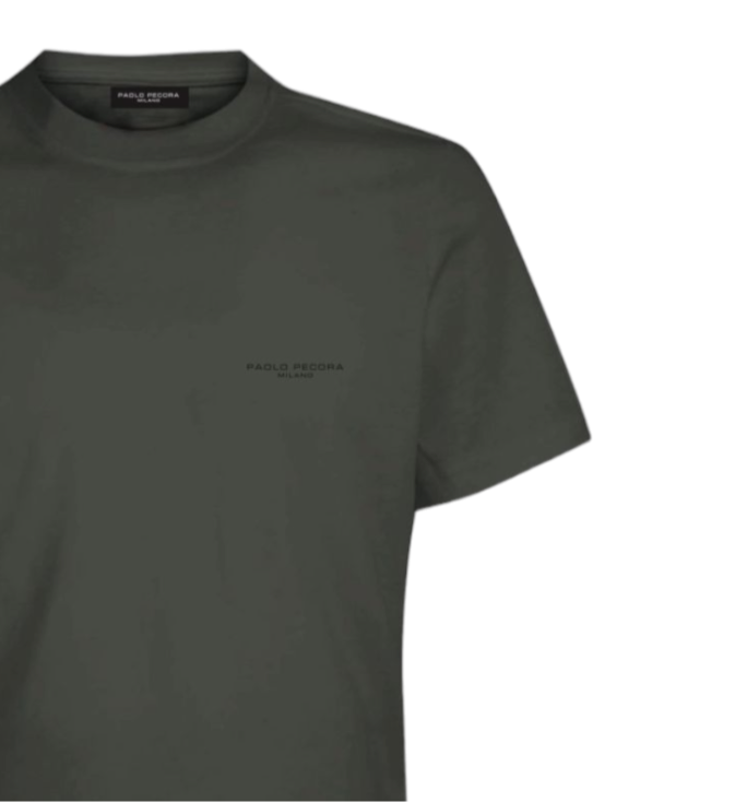 T-Shirt giro collo fit regolare con logo PAOLO PECORA