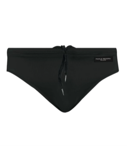 Costume slip elasticizzato con lacci e logo. PAOLO PECORA