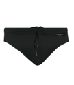 Costume slip elasticizzato con lacci e logo. PAOLO PECORA