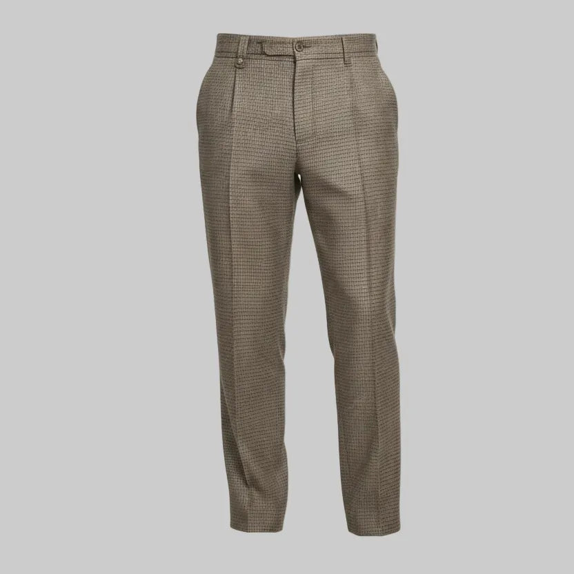 PANTALONE 2668Q Castagna PIED DE POULE ALTATENSIONE — vista retro/laterale | WEMAX