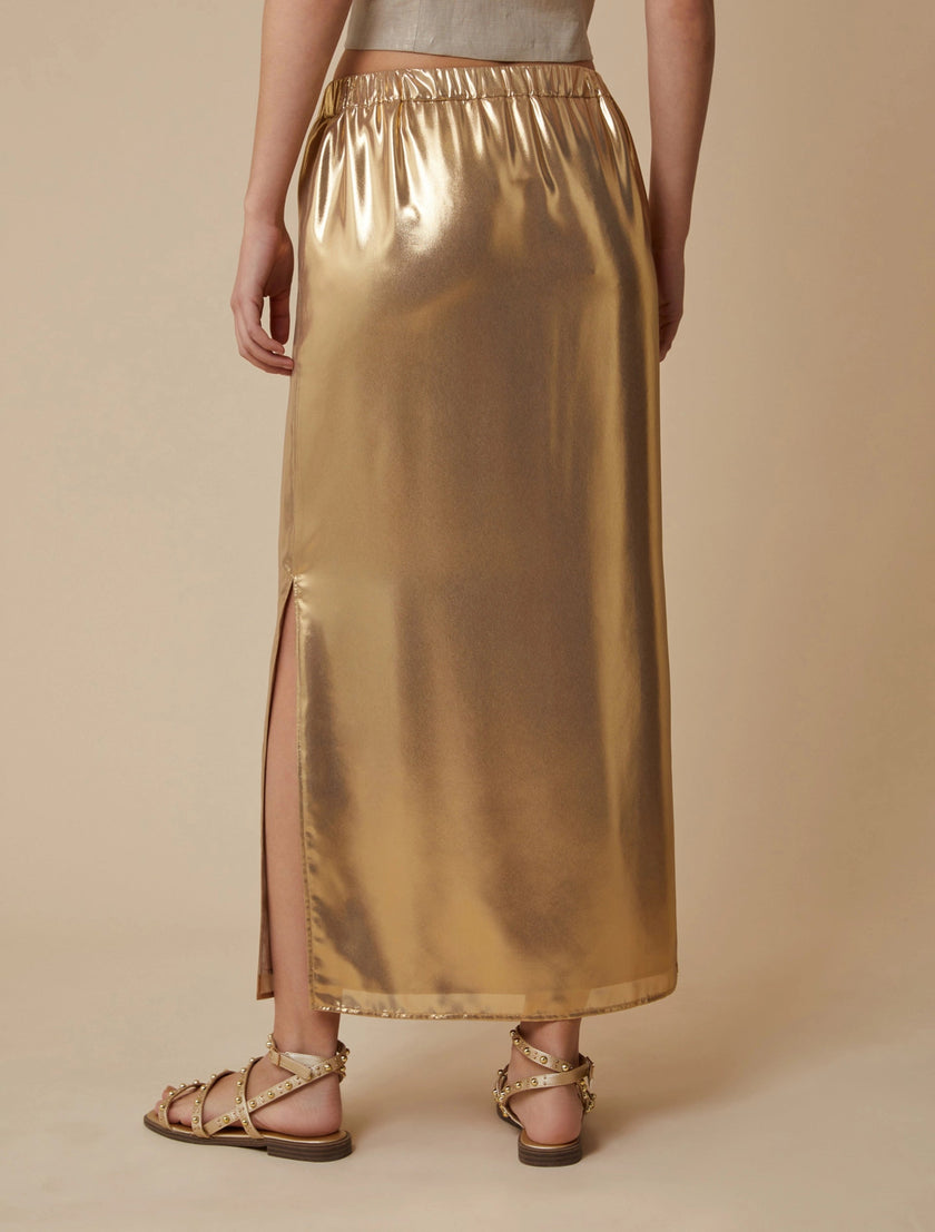 Gonna a Colonna in Georgette Laminata PENNYBLACK