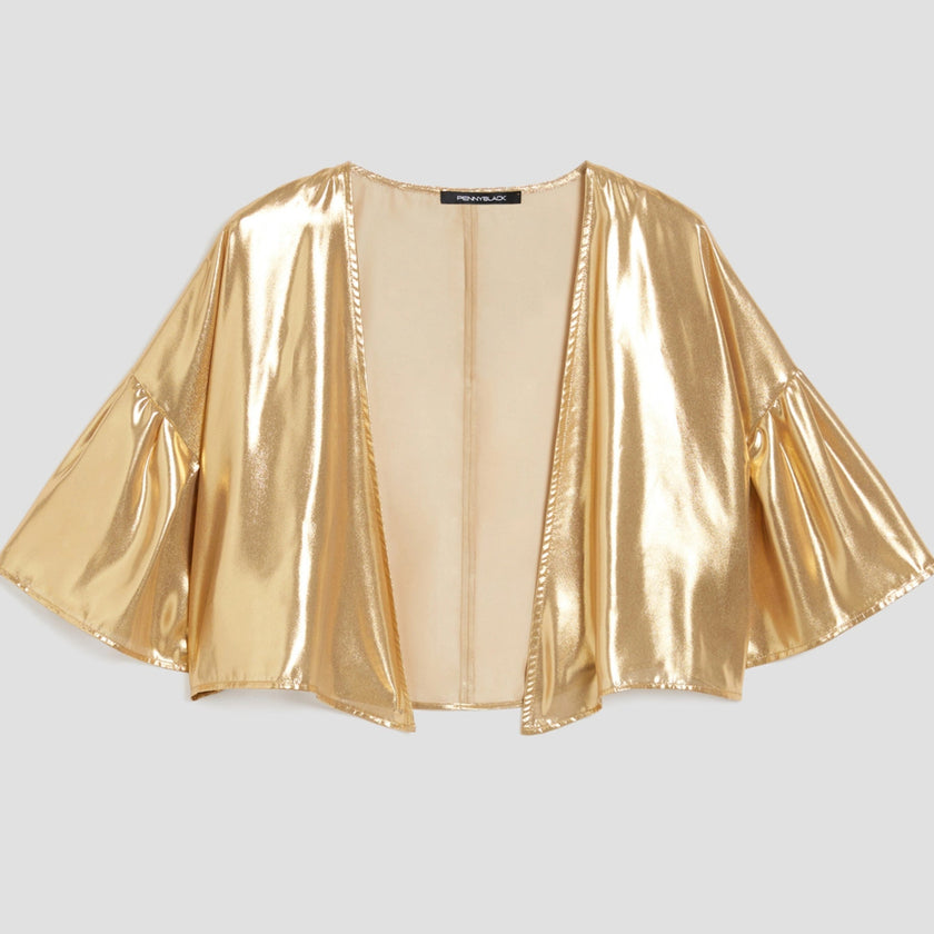 Coprispalle in georgette laminata PENNY BLACK