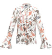 Blusa Fantasia a Fiori con Collo Coreano e Rouches EMME MARELLA