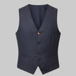 Gilet con bordi sfrangiati alle maniche e chiusura 6 bottoni