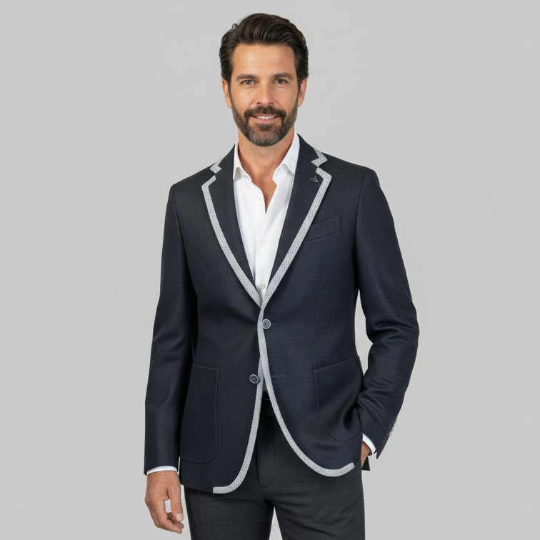 Giacca con profilo a contrasto