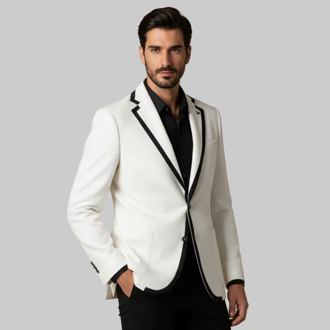 Giacca 1500 G09 monopetto con bordini a contrasto