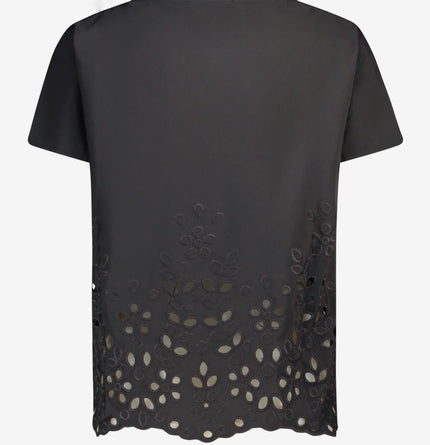 T-shirt Mezza Manica con Ricami Sangallo