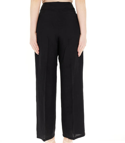 Pantalone Gambia Ampia in Lino con Pence