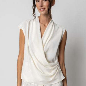 Blusa con collo sciallato e sovrapposto GIULIA VALLI