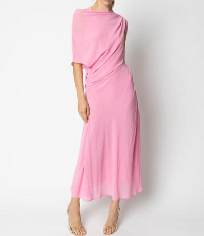 Abito lungo GEH360 con drappeggio laterale GIULIA VALLI