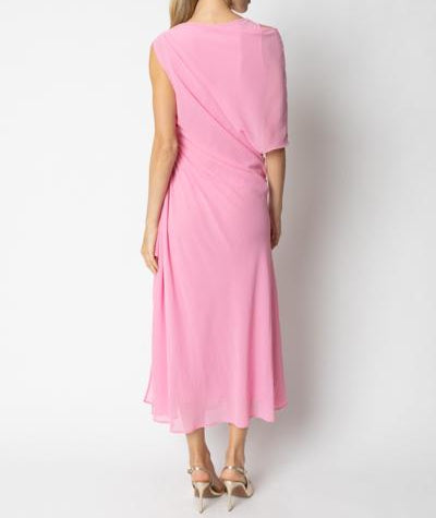 Abito lungo GEH360 con drappeggio laterale GIULIA VALLI