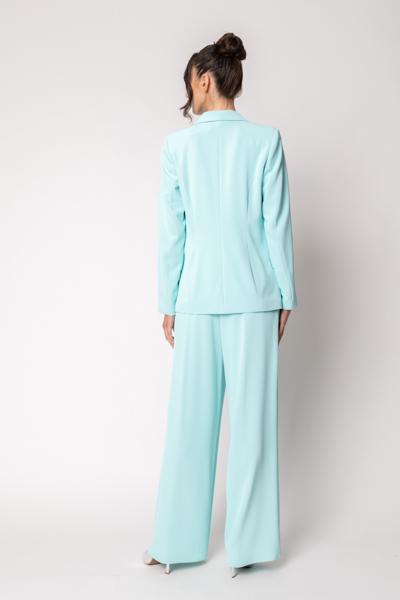 Tailleur con giacca ad un bottone con dettaglio gioiello e pantalone palazzo GIULIA VALLI