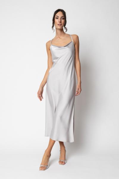 Abito lungo a bretelline con cintura GIULIA VALLI