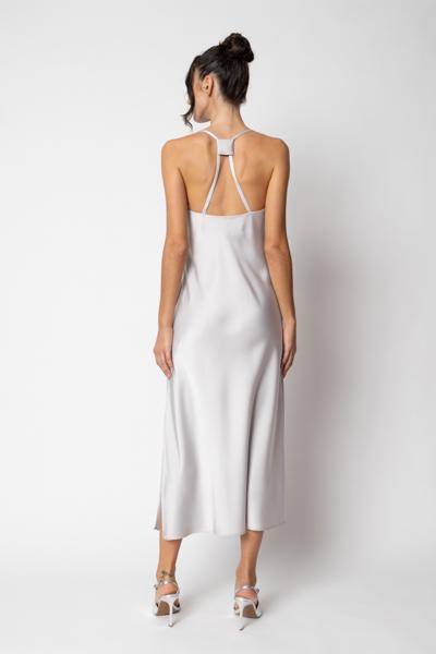 Abito lungo a bretelline con cintura GIULIA VALLI