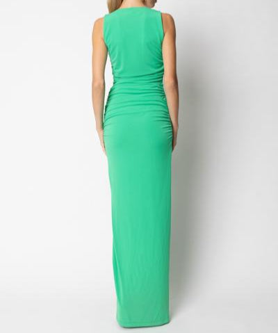 Abito lungo drappeggio laterale e accessorio alle bretelle GIULIA VALLI
