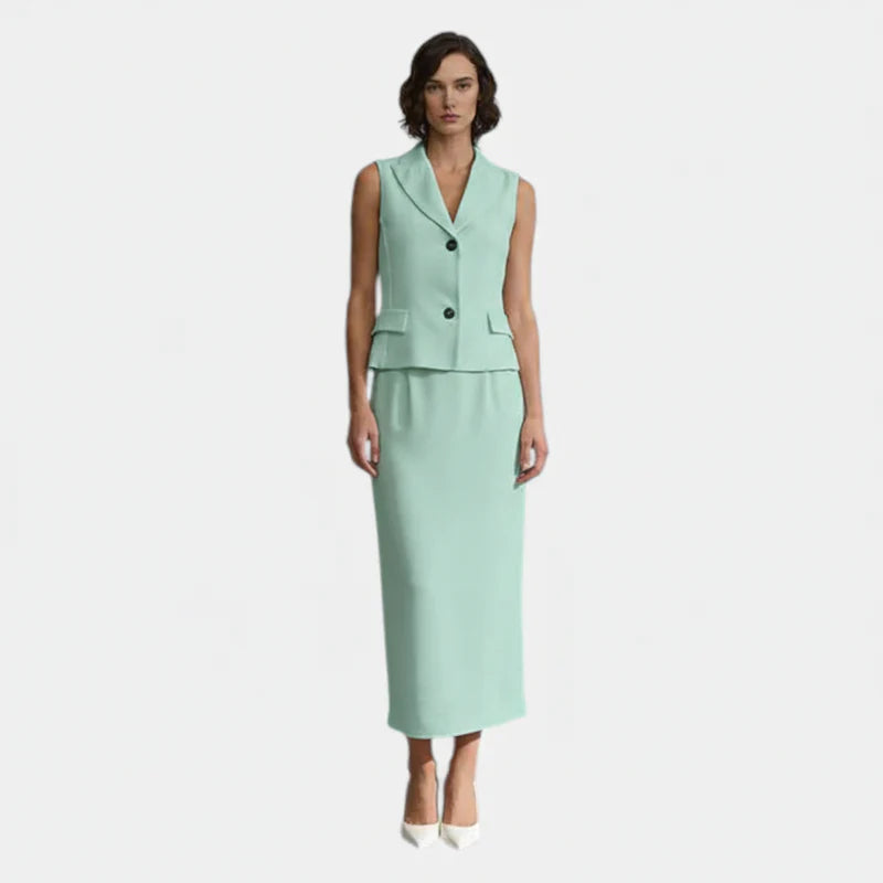 COMPLETO GEW070 GILET CON GONNA LONGUETTE