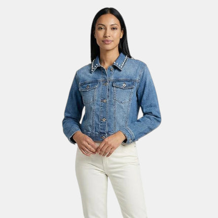 GIUBBINO IN DENIM GEX220 CON PERLE