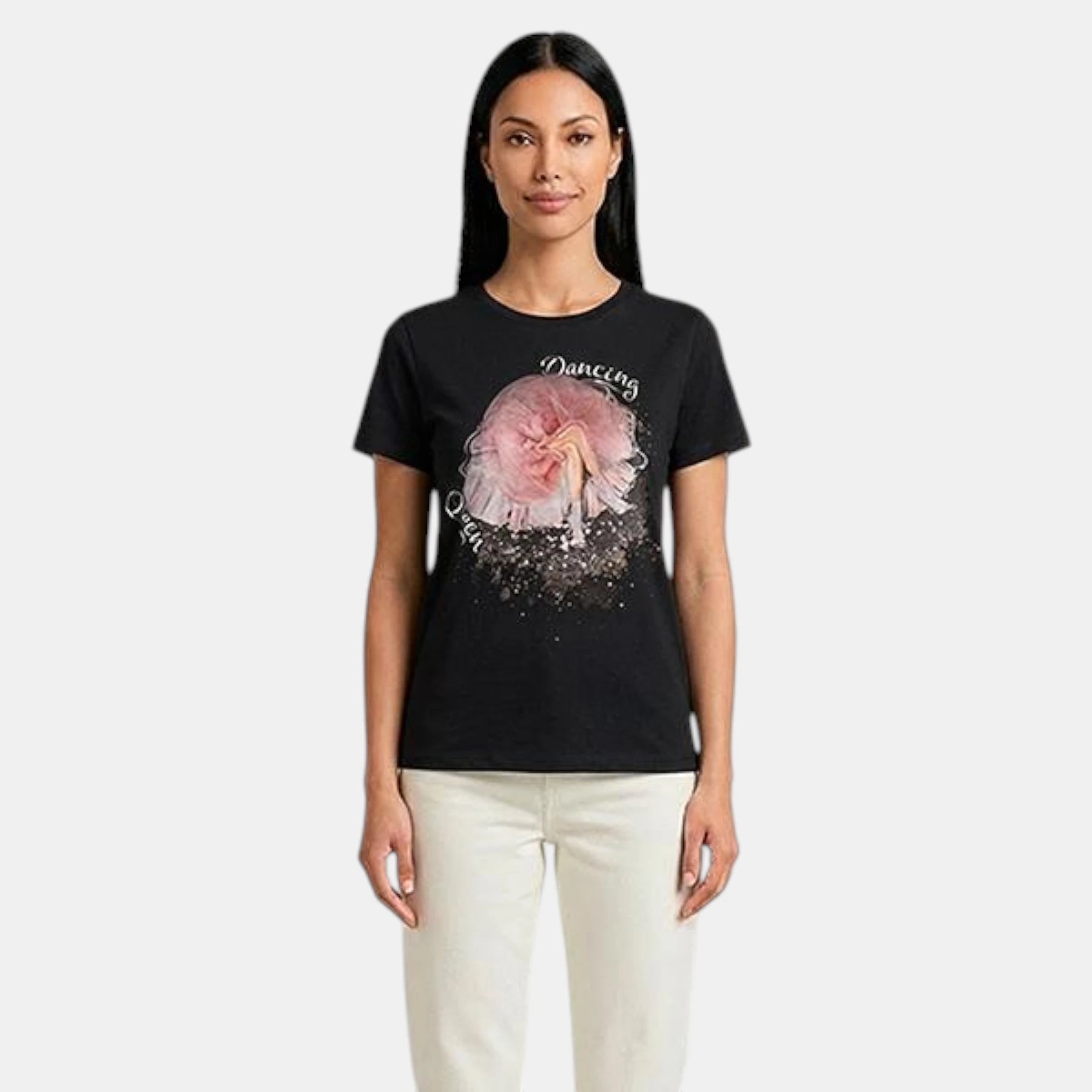 T-SHIRT GEZ700 CON TULLE E BRILLANTINI