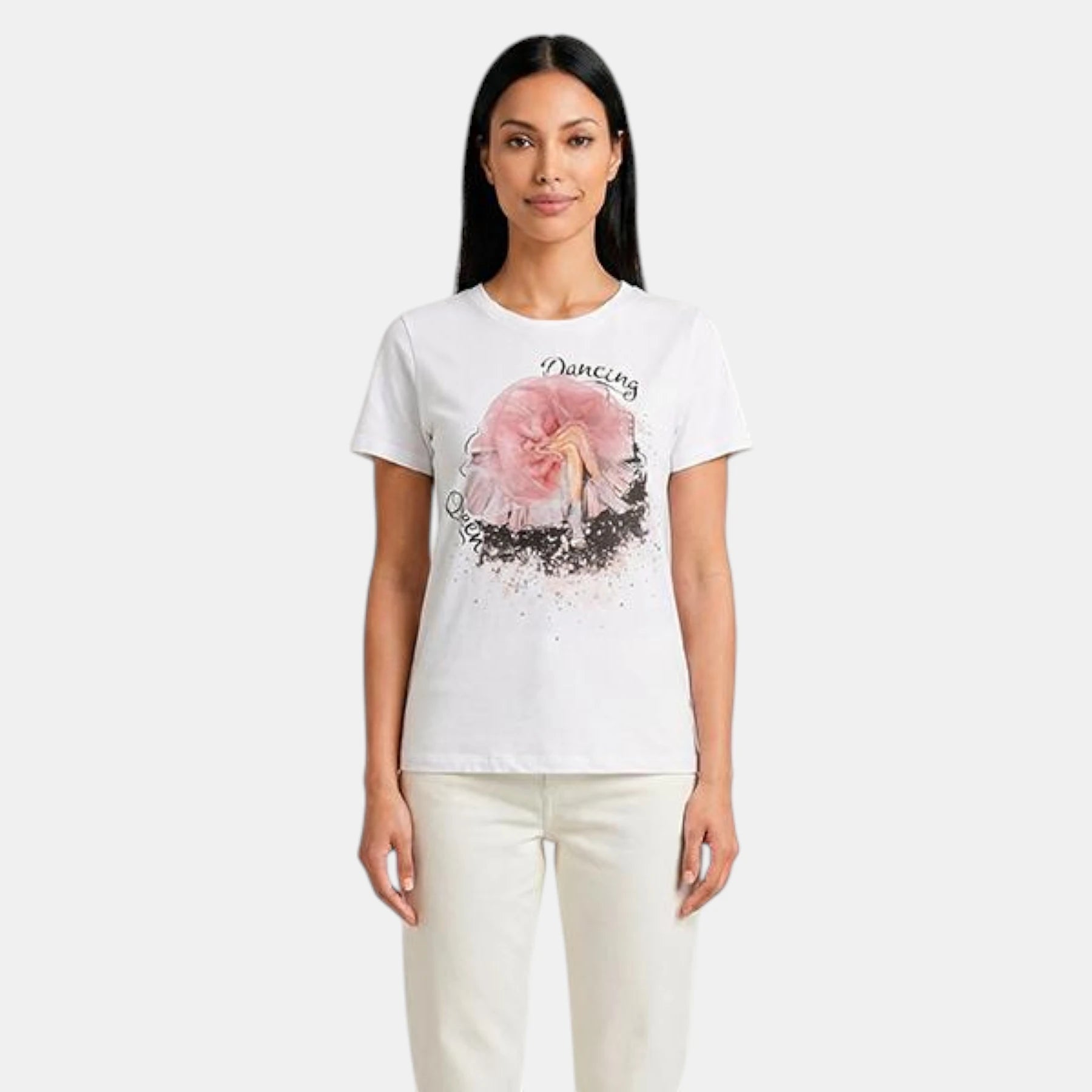 T-SHIRT GEZ700 CON TULLE E BRILLANTINI