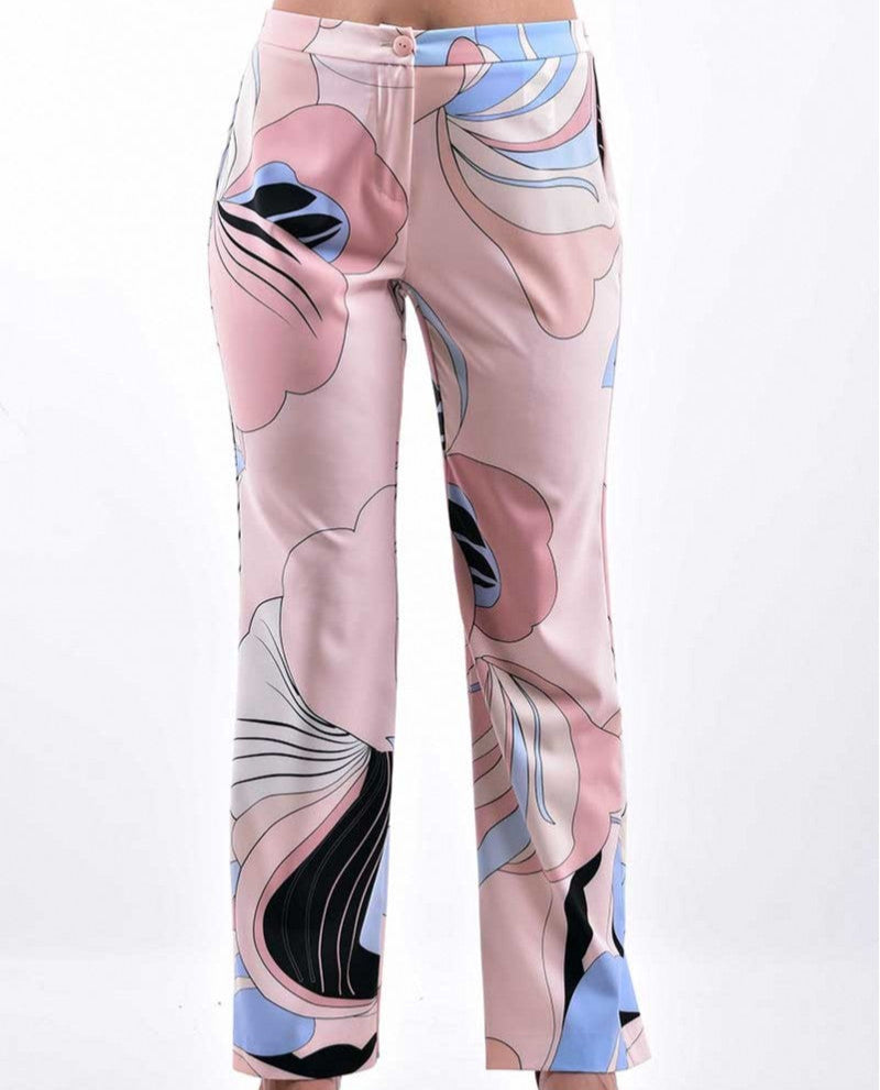 Pantalone a palazzo con fantasia floreale GIULIA VALLI