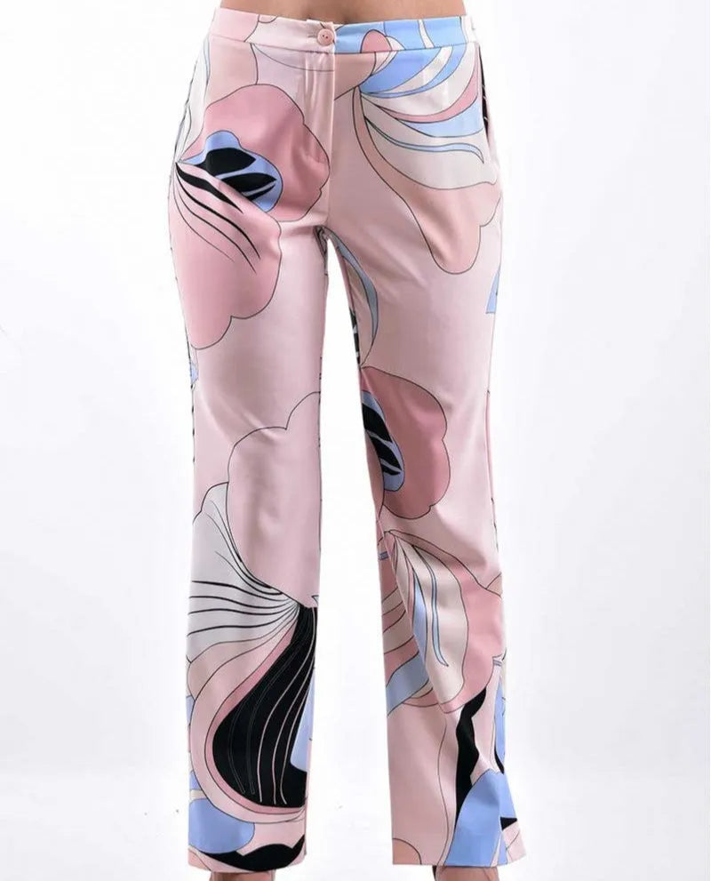 Pantalone a palazzo con fantasia floreale GIULIA VALLI