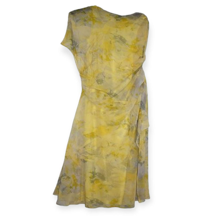 Abito lungo fantasia con drappeggiato GIULIA VALLI