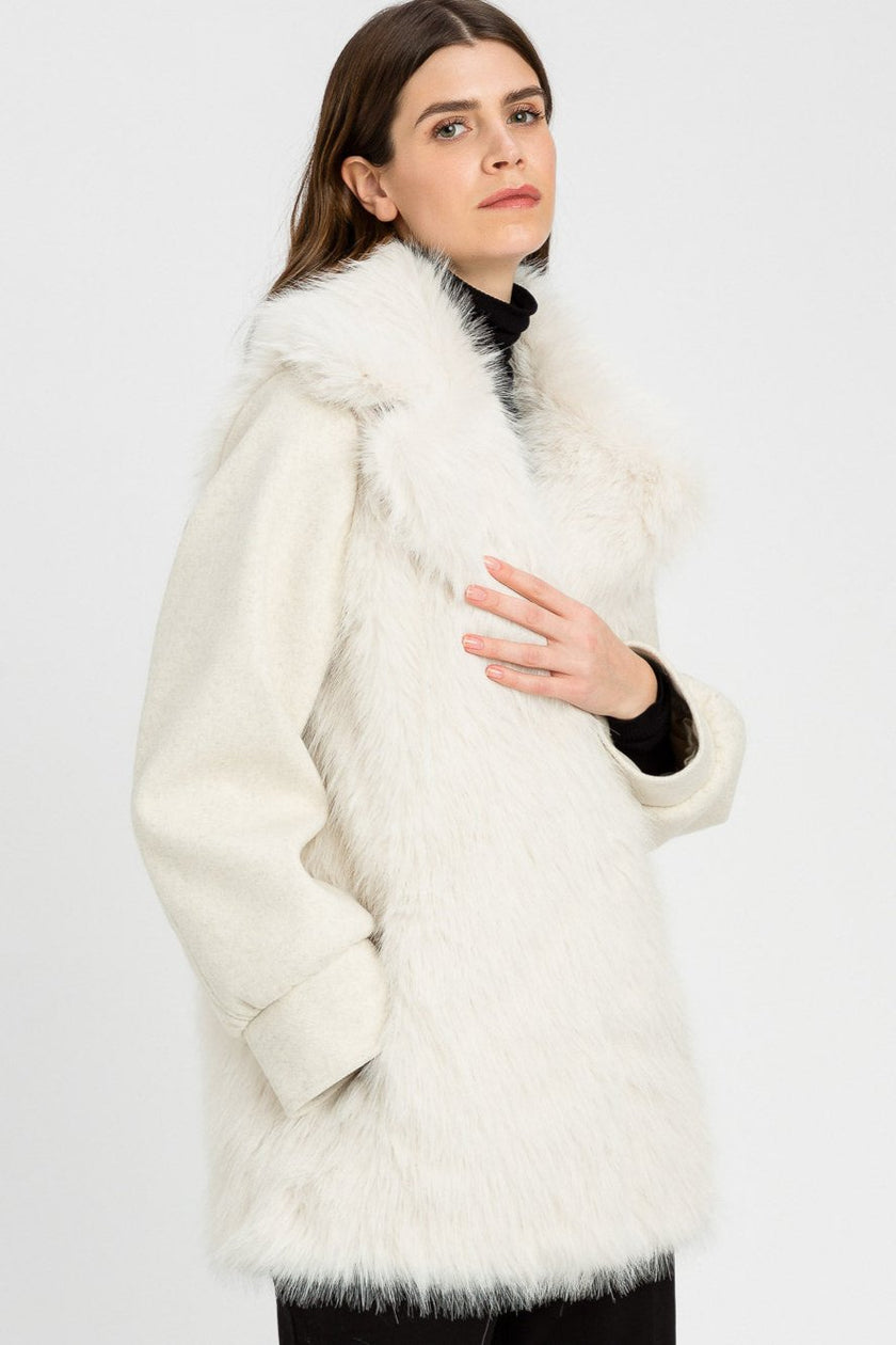 Giaccone Donna Pelliccia e Panno Lana TWINSET ACTITUDE