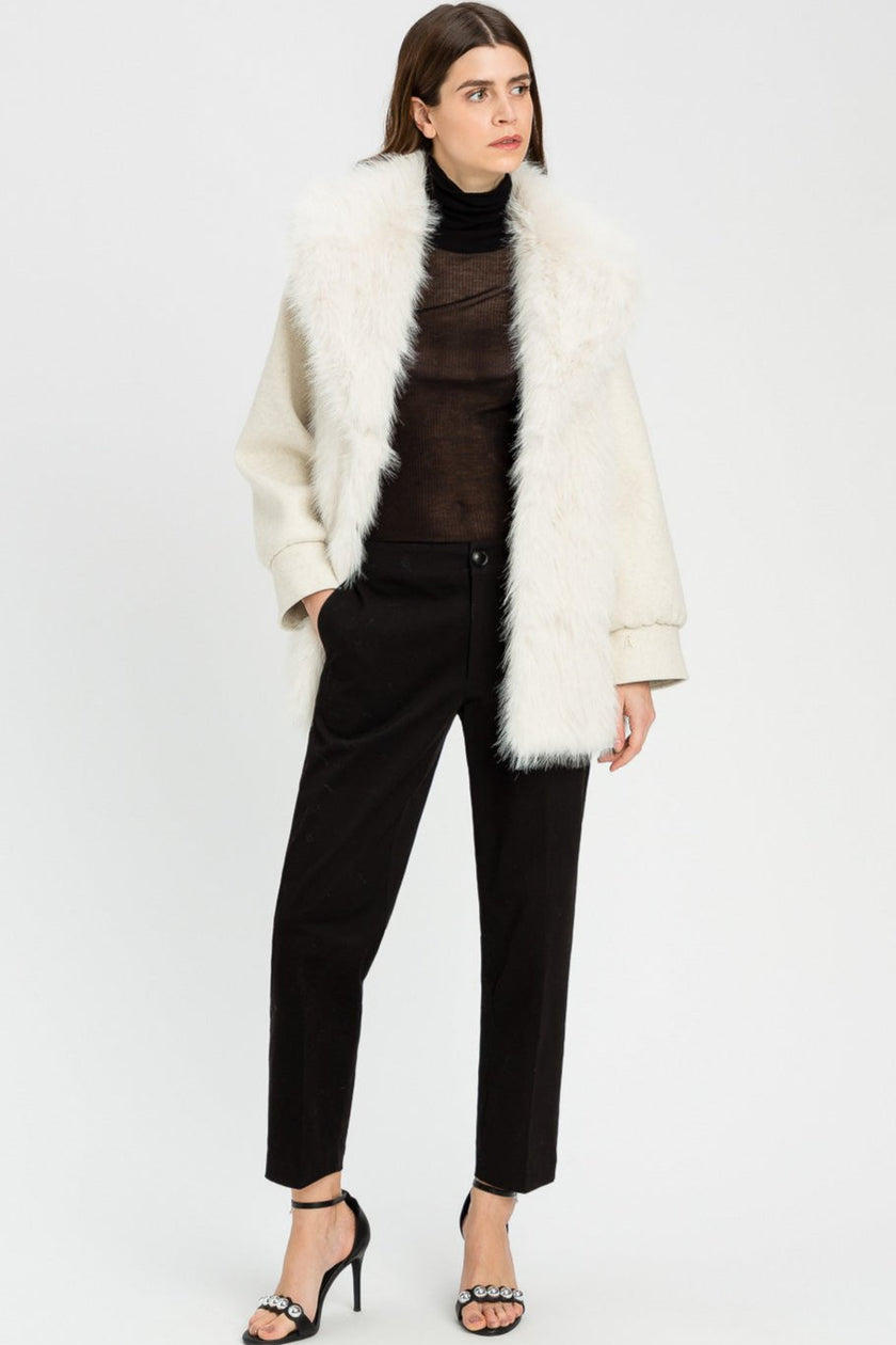 Giaccone Donna Pelliccia e Panno Lana TWINSET ACTITUDE