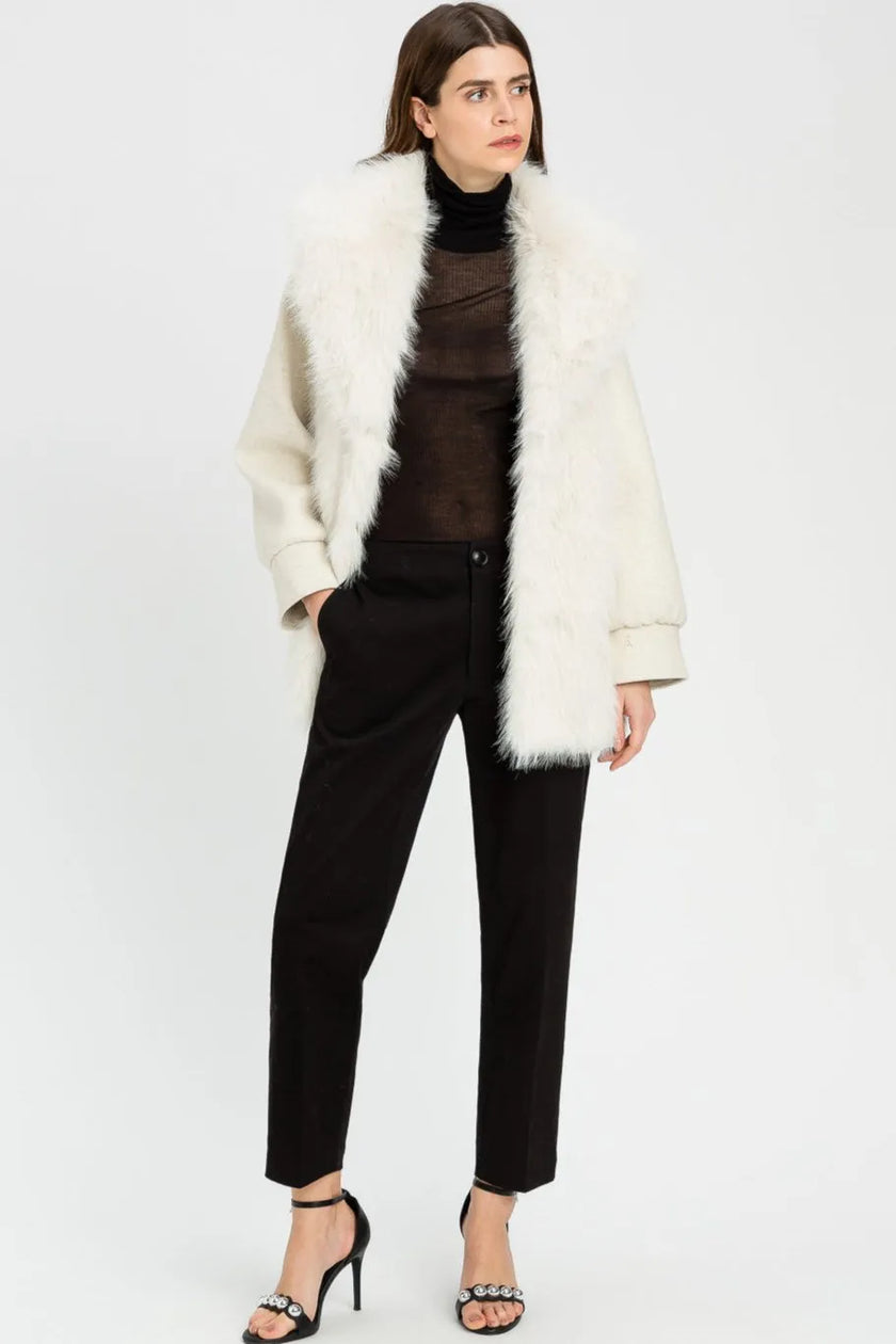 Giaccone Donna Pelliccia e Panno Lana TWINSET ACTITUDE