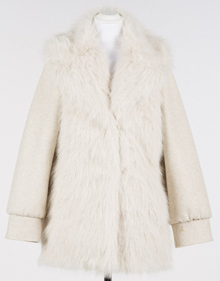 Giaccone Donna Pelliccia e Panno Lana TWINSET ACTITUDE